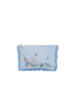 Fable England x Peter Rabbit Blue Velvet Embroidered Pouch