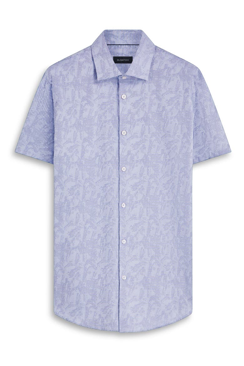 Floral Pincheck Short Sleeve Stretch Cotton Shirt, Alternate, color, AIR BLUE