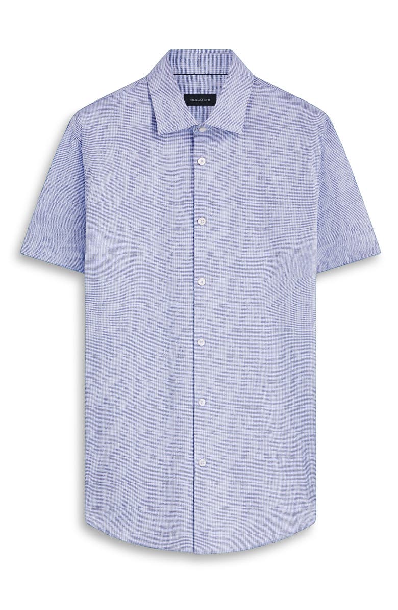 Bugatchi Floral Pincheck Short Sleeve Stretch Cotton Shirt, Alternate, color, 
