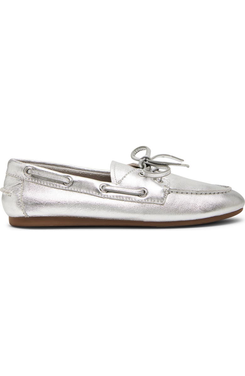 Steve Madden Sag Boat Shoe, Alternate, color, Silver Leather