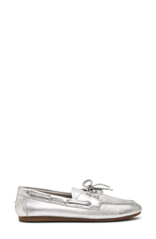 Steve Madden Sag Boat Shoe In Silver