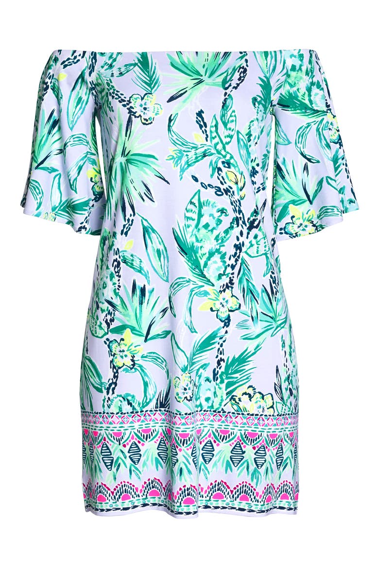 Fawcett Off the Shoulder Shift Dress, Alternate, color, LIGHT LILAC VERBANA