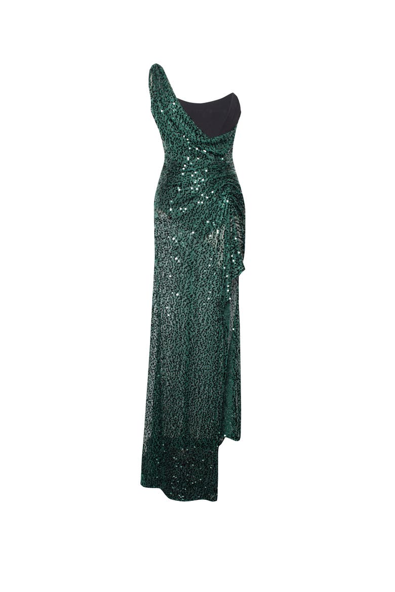 Umme Sequin Gown, Alternate, color, Emerald Green