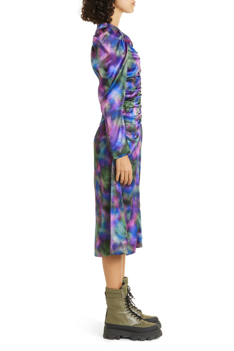 Long Sleeve Silk Blend Dress, Alternate, color, SIMPLY PURPLE