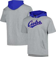 Mitchell & Ness Men's Mitchell & Ness Heather Gray Chicago Cubs Postgame Short Sleeve Pullover Hoodie