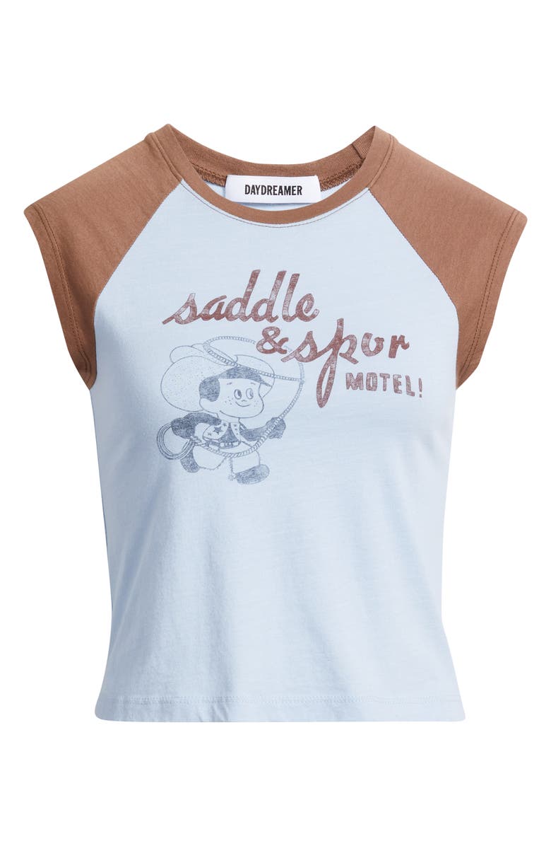 Daydreamer Saddle & Spur Motel Raglan Crop Tank, Alternate, color, Sky Way Combo