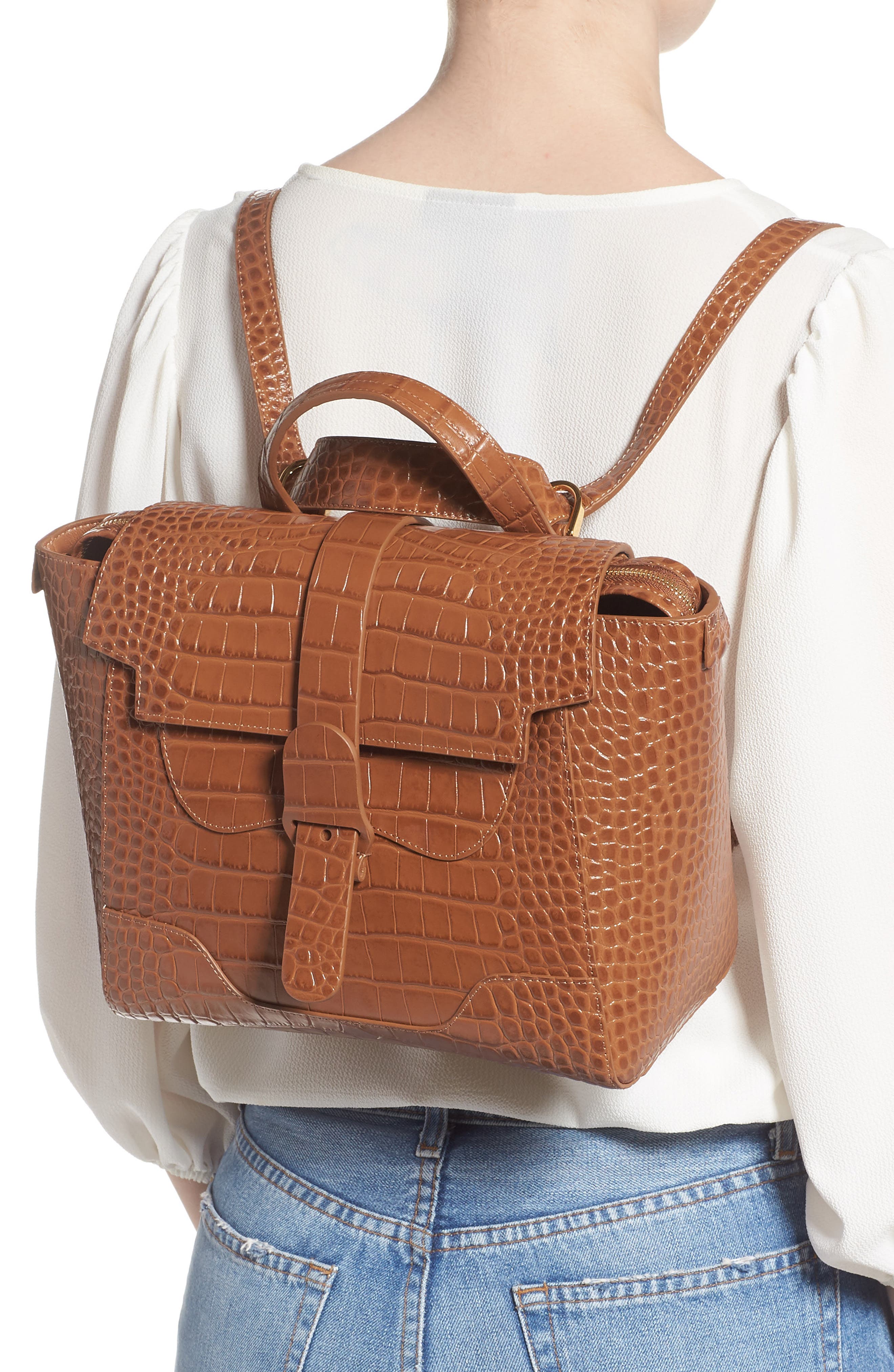Midi Maestra Leather Satchel, Alternate, color, CHESTNUT