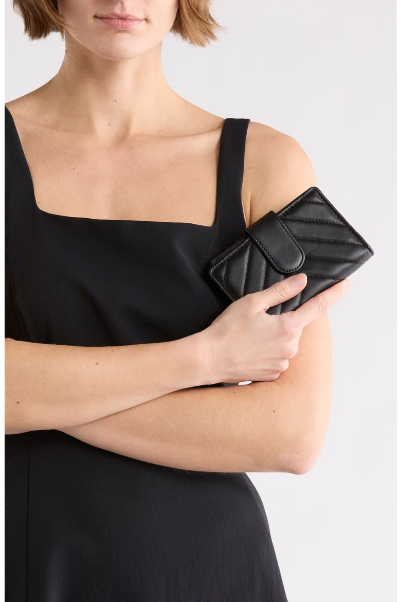 Quilted Card Holder, Alternate, color, BLACK
