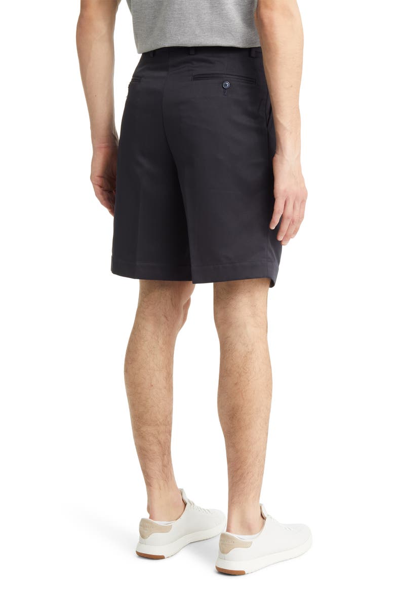 Microfiber Pleated Shorts, Alternate, color, NAVY