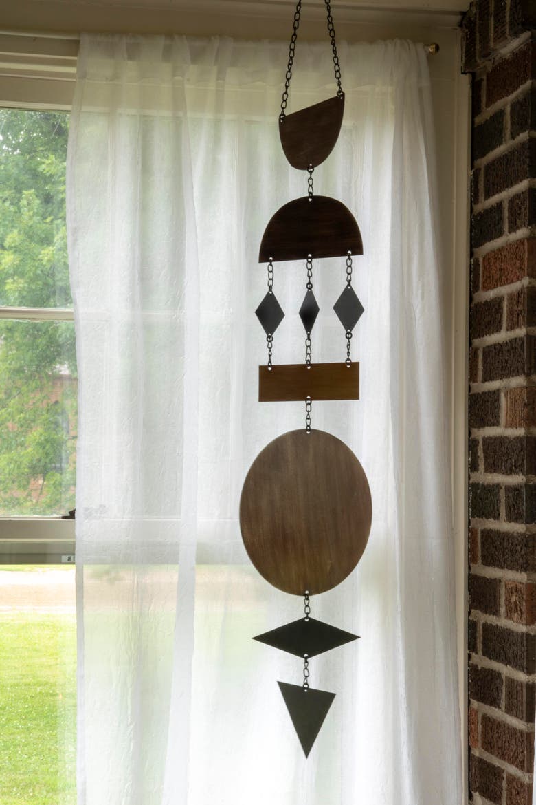 Geometric Metal Hanging Wall Décor, Alternate, color, Black