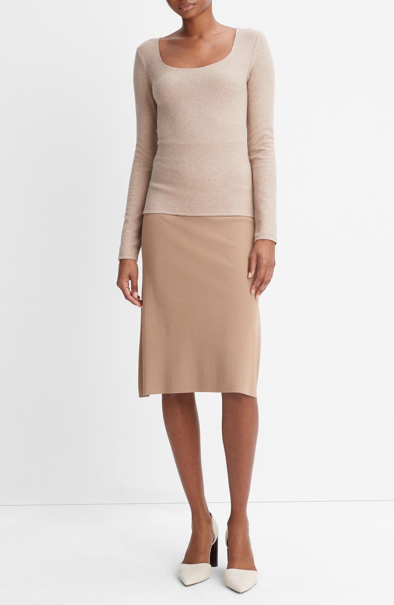 Vince Long Sleeve Scoop Neck Knit Top, Alternate, color, H Hazel Cream