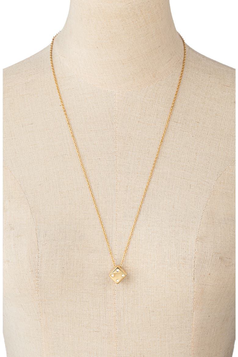 Men's Dice Pendant Necklace, Alternate, color, GOLD