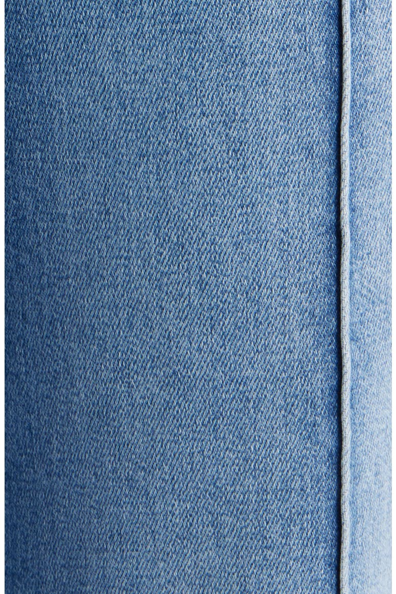 Pintuck High Waist Flare Jeans, Alternate, color, MED.WASH