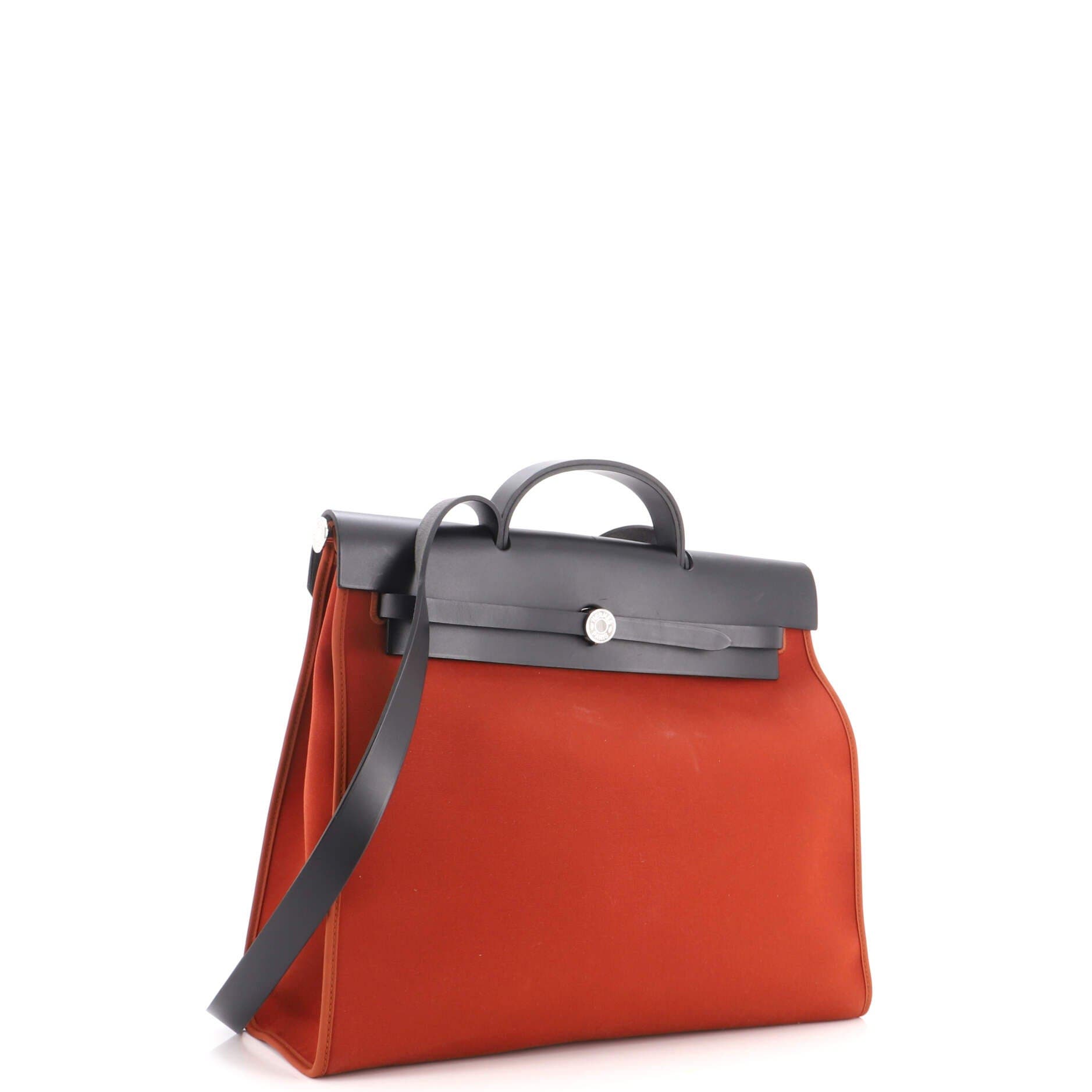 Herbag Zip Leather and Toile 39, Alternate, color, Brown