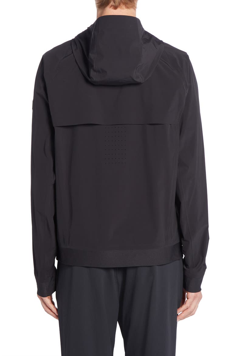 Kurz Hooded Water Repellent Windbreaker, Alternate, color, BLACK