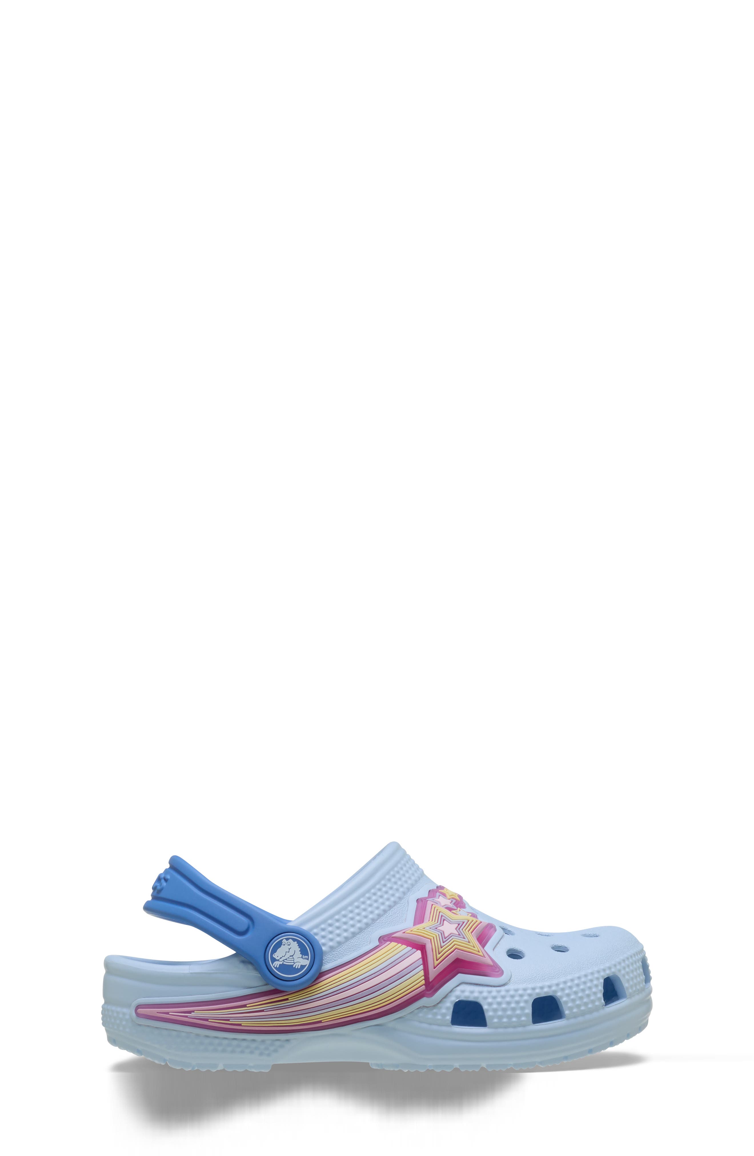 CROCS Kids' Stars Light-Up Classic Clog, Alternate, color, Blue Frost