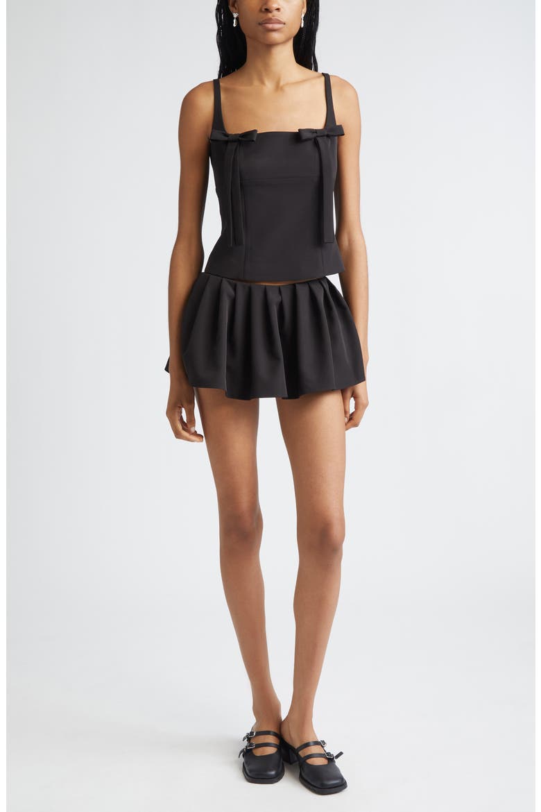 Theo Pleated Miniskirt, Alternate, color, BLACK
