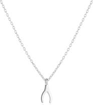 Spero London Sterling Silver Mini Wishbone Necklace