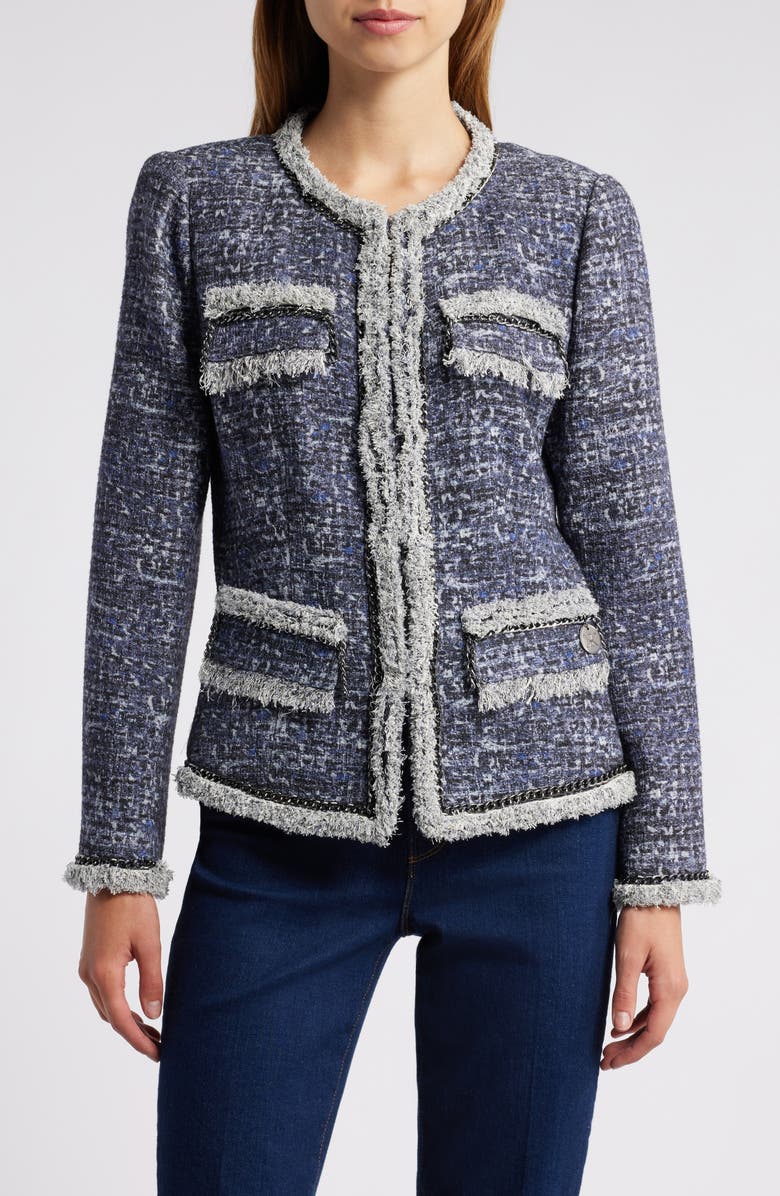 KOBI HALPERIN Keaton Cotton Tweed Jacket, Alternate, color, Twilight M