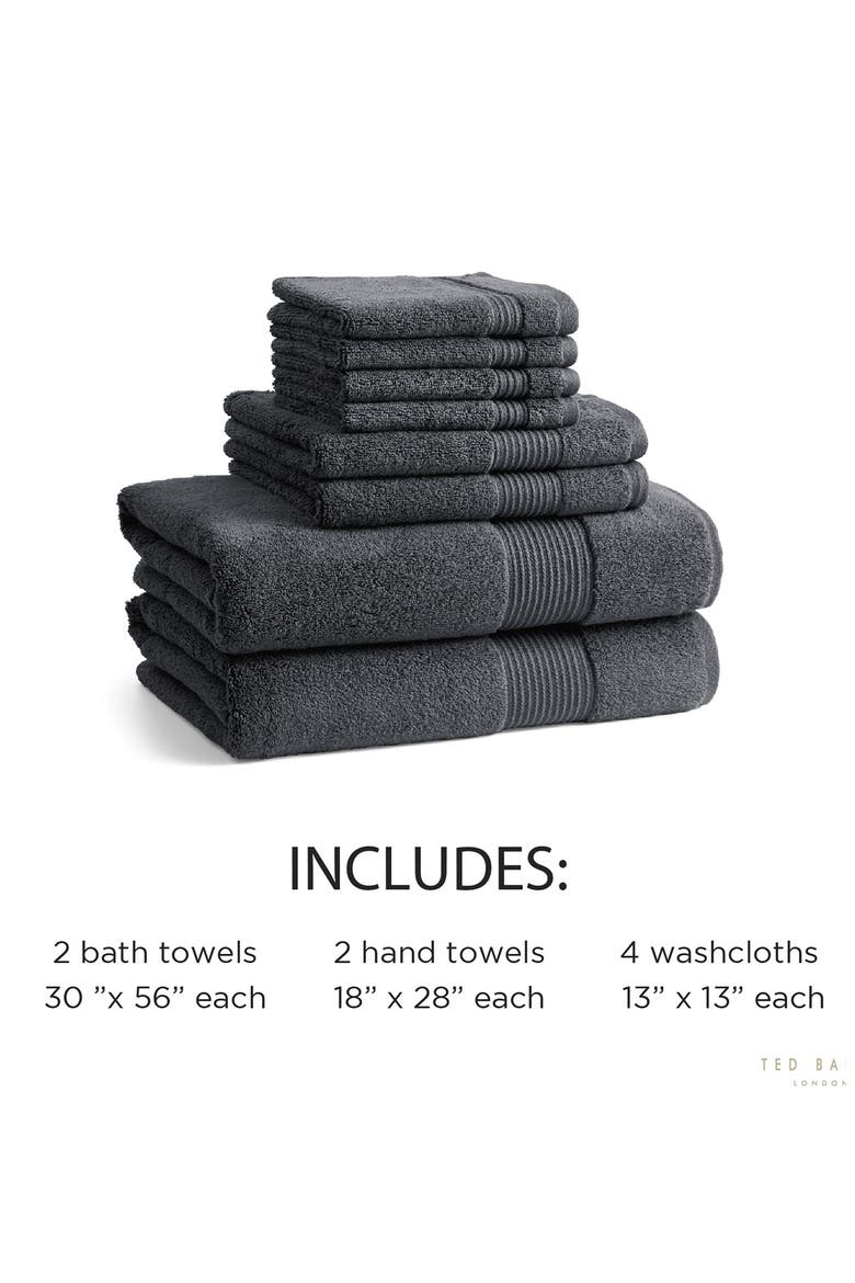 8-Piece Bath Towel Set, Alternate, color, DARK GREY