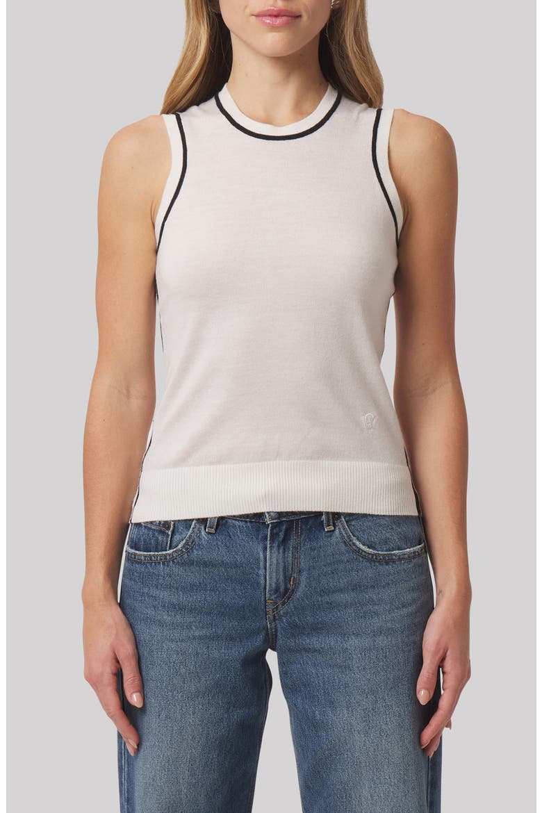 Lauren Performance Wool Vest, Main, color, ANTIQUE WHITE/ BLACK