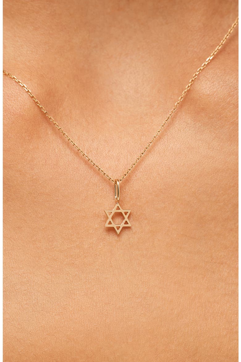 Solid Yellow Gold - Star of David Necklace, Alternate, color, Gold