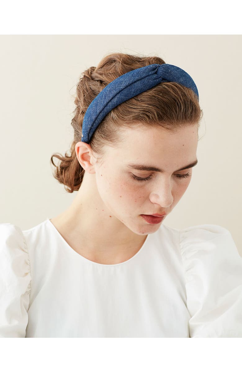 Aleandre de Paris Denim headband, Alternate, color, Blue