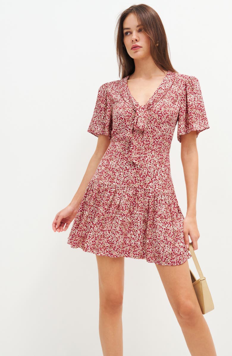 Reformation Adelina Floral Minidress, Alternate, color, 