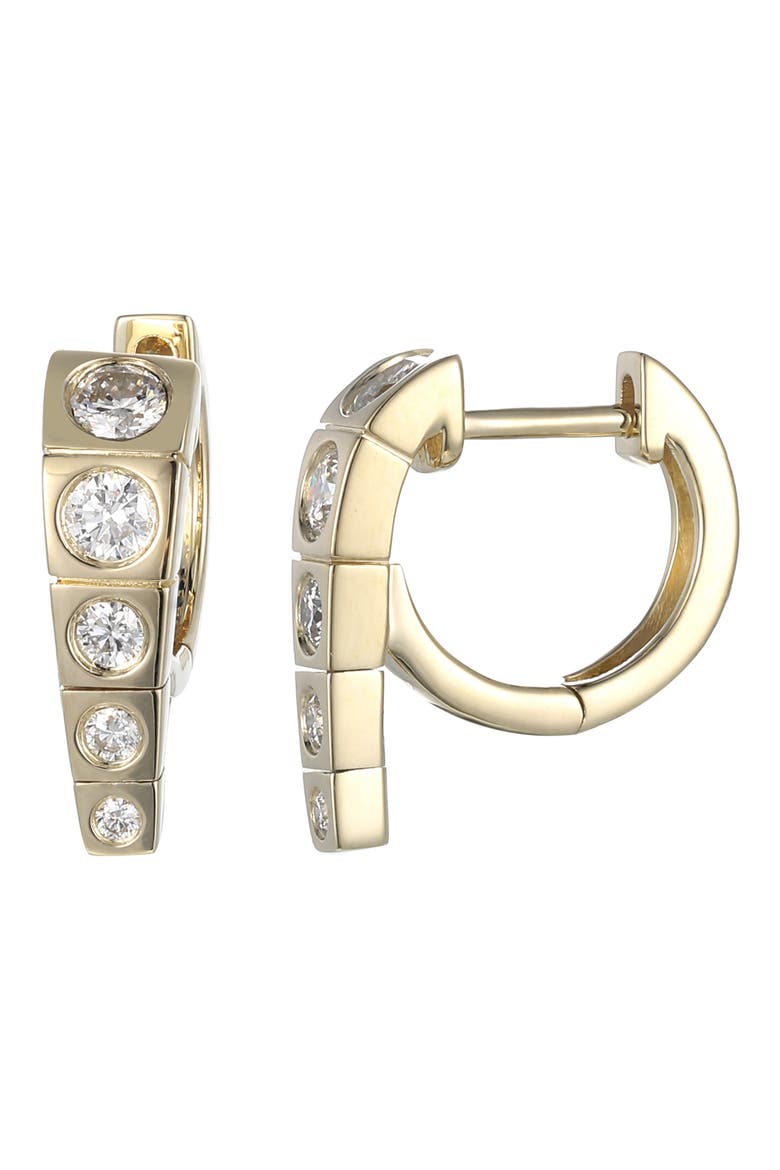 Mini Diamond Hoop Earrings, Main, color, GOLD