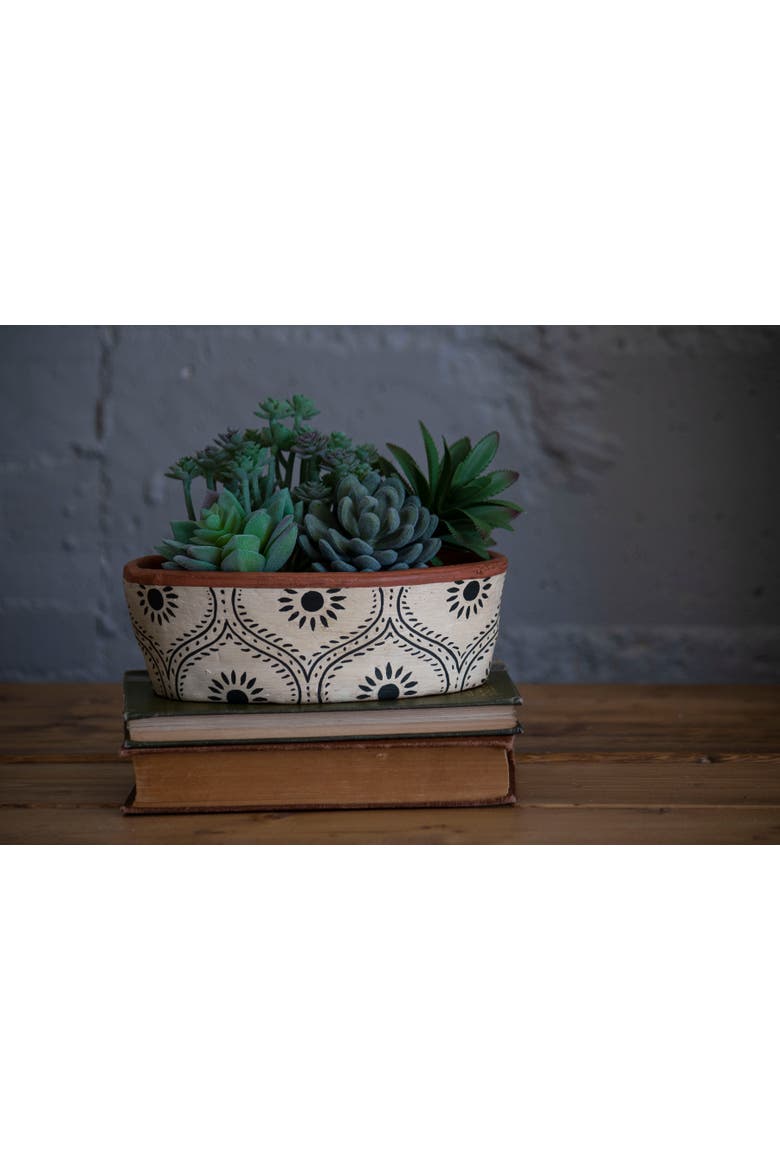 Natural Handpainted Terracotta Vase, Alternate, color, Brown