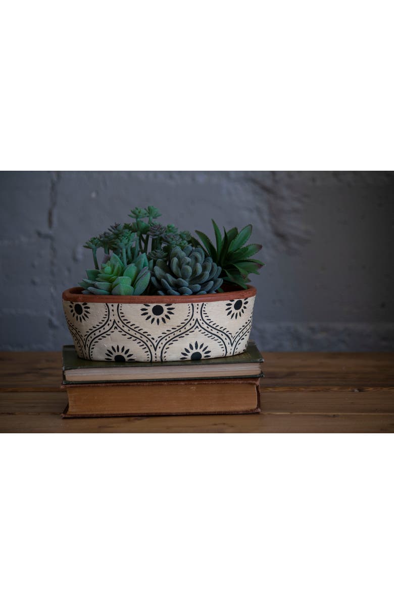 Foreside Home and Garden Natural Handpainted Terracotta Vase, Alternate, color, Brown