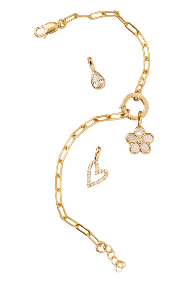 Jude Charm Bracelet with Link Lock, Alternate, color, Silver