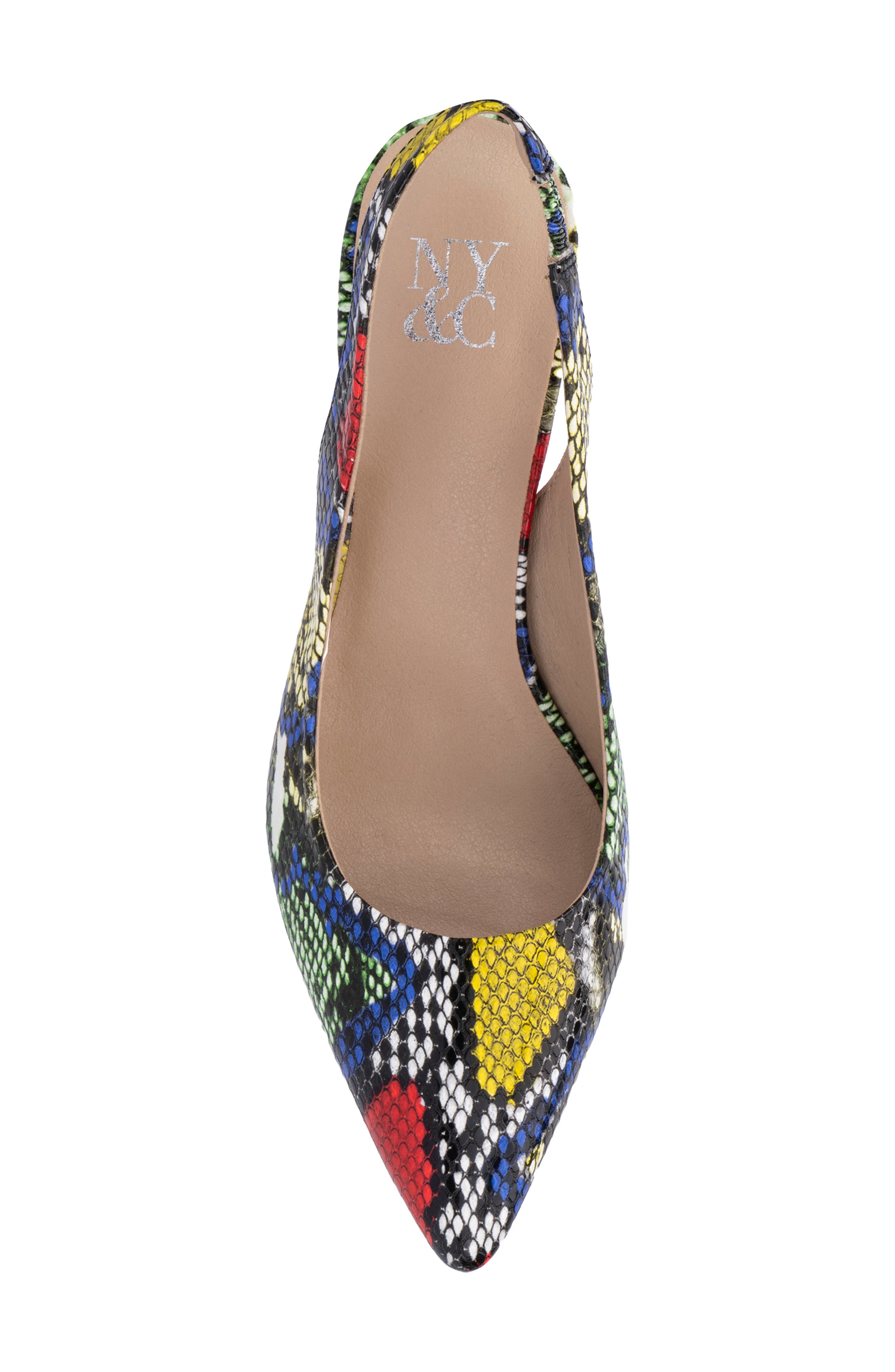 NEW YORK AND COMPANY Steph Snake Embossed Pointed Toe Slingback Pump, Alternate, color, 