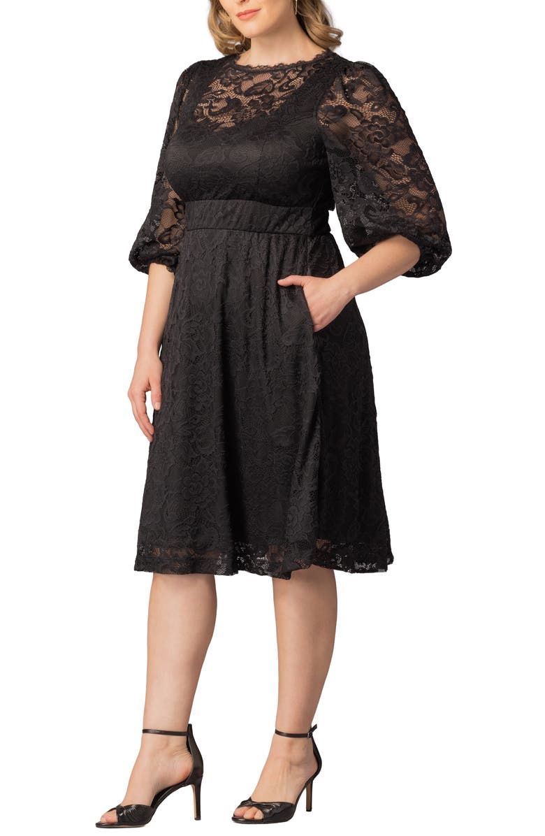 Kiyonna Hepburn Lace Cocktail Dress, Alternate, color, 
