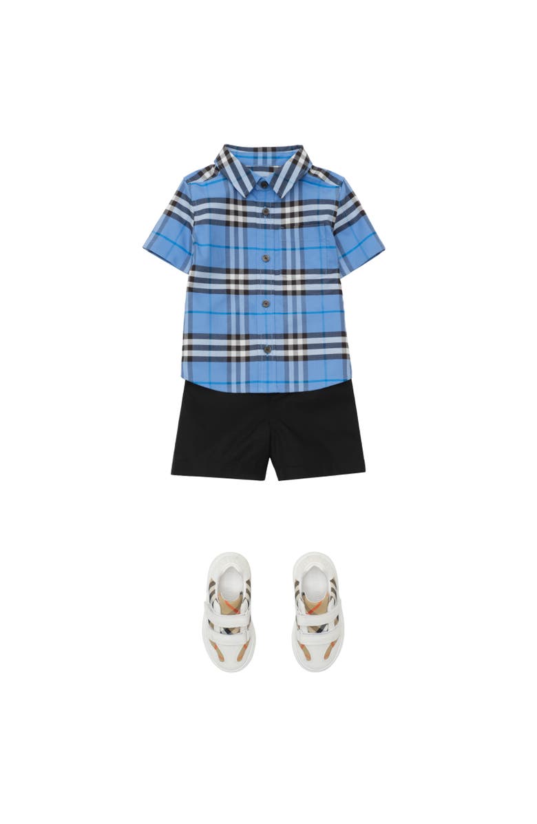 Burberry Check Cotton Oxford Shirt, Alternate, color, Cornflower Blue