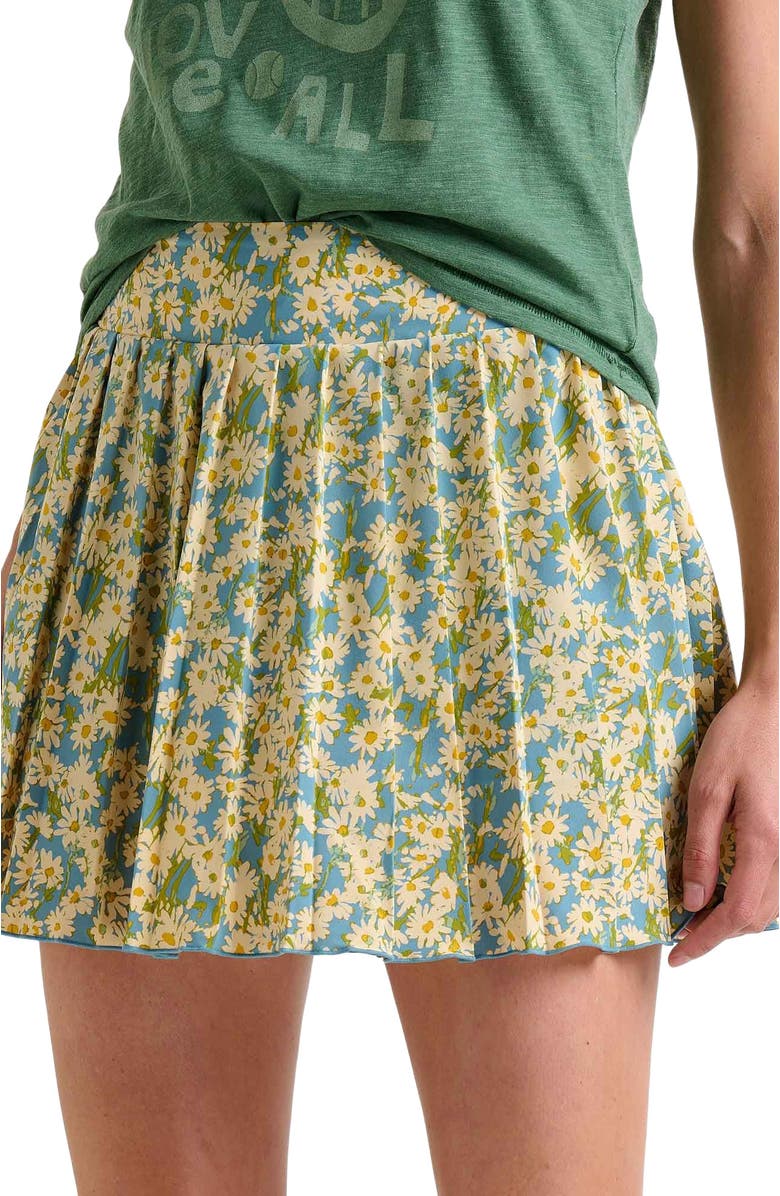Toad & Co Sunkissed Pleated Skort, Alternate, color, Glacier Daisy Field Print