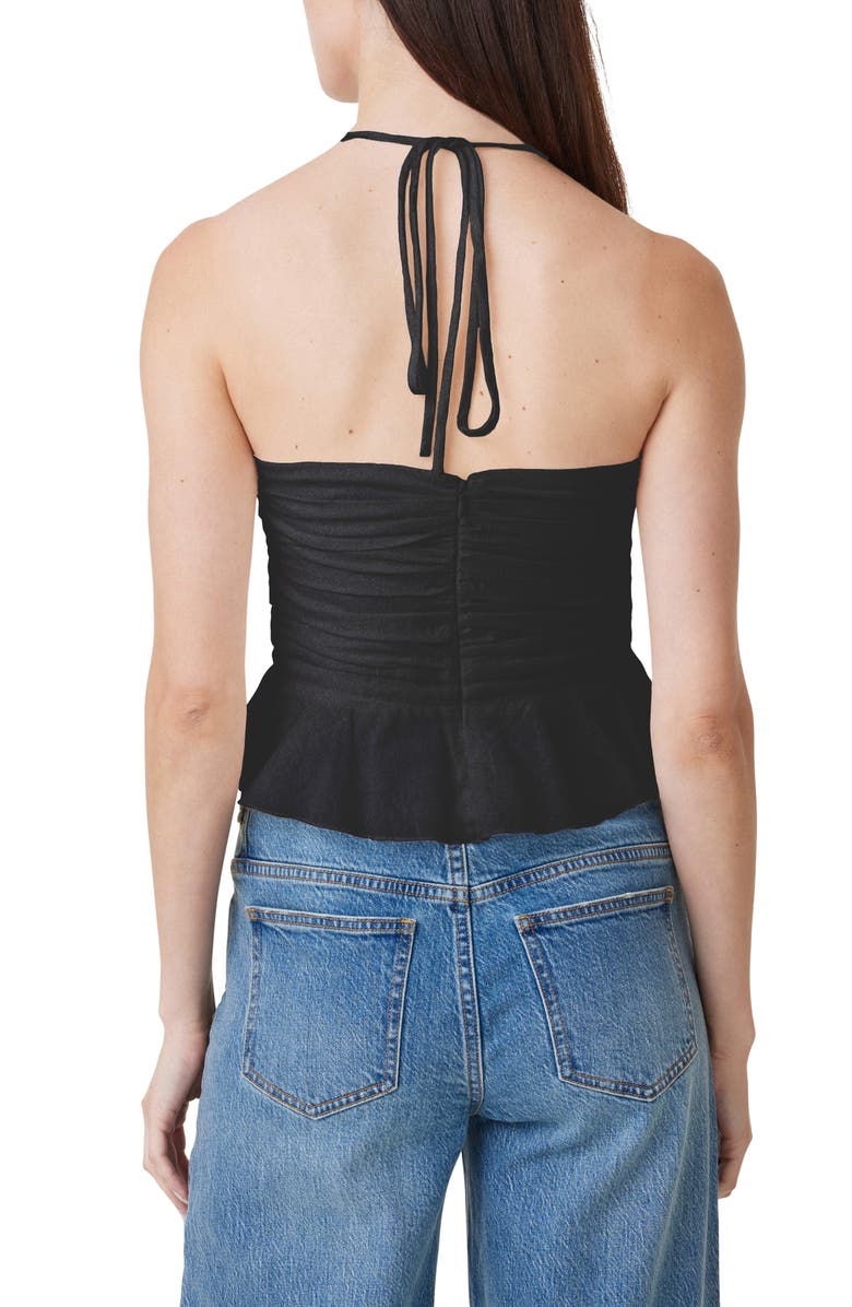 Habitual Ruched Halter Top, Alternate, color, Black
