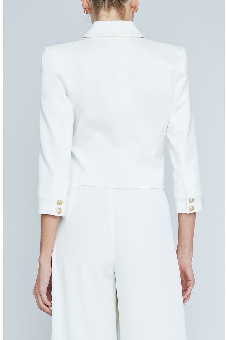 Kumi Fitted Crop Jacket, Alternate, color, WHITE