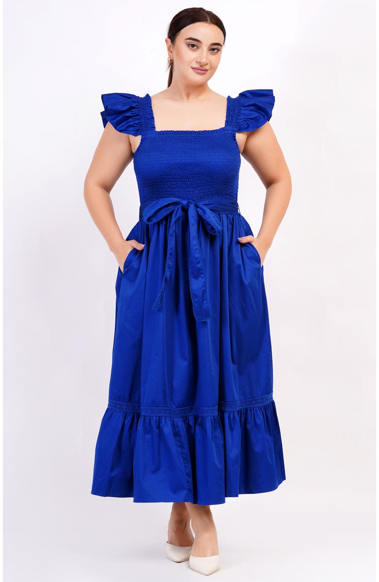 Leota Ivanna A-Line Smocked Midi Dress, Alternate, color, Blue