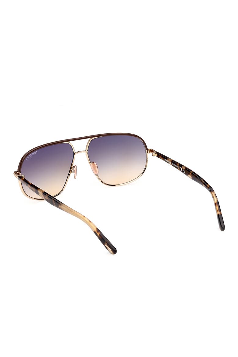 Maxwell 59mm Pilot Sunglasses, Alternate, color, SHINY ROSE GOLD/GRADIENT BROWN
