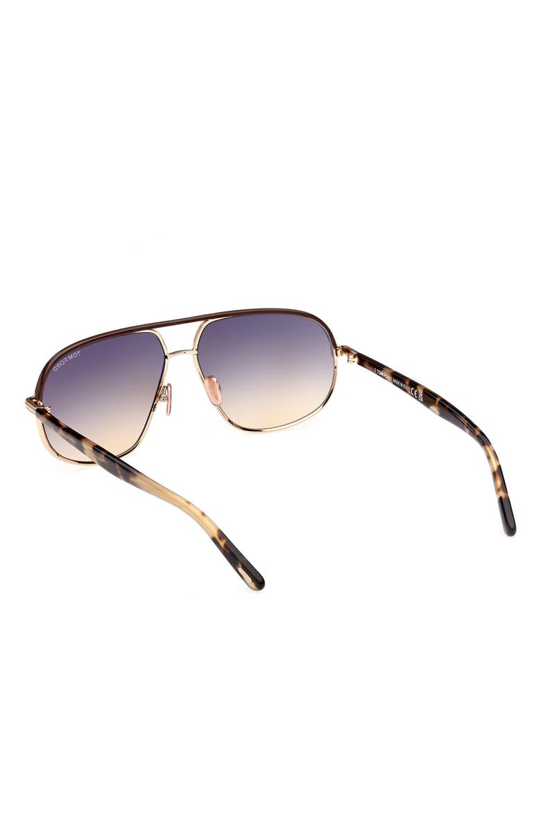 TOM FORD Maxwell 59mm Pilot Sunglasses, Alternate, color, Shiny Rose Gold/Gradient Brown