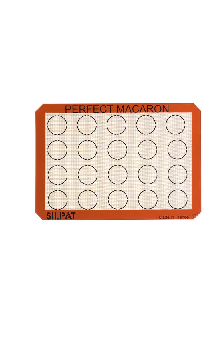 Silpat Perfect Macaron Non-Stick Silicone Baking Mat, 11-5/8" x 16-1/2", Main, color, Orange