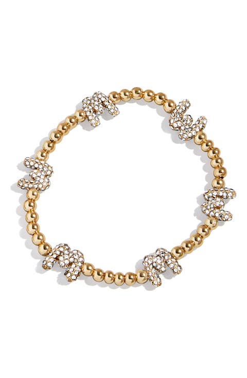 Pavé Pisa Station Beaded Bracelet
