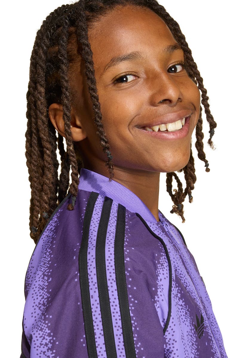adidas Originals Kids' Minecraft 3-Stripes Track Jacket, Alternate, color, Purple Rush/ Violet