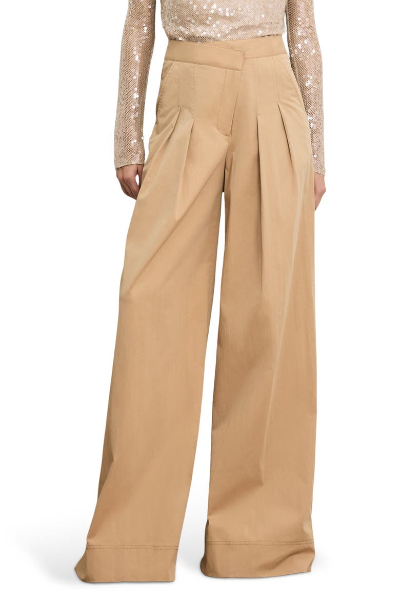 Heron Pleated Wide Leg Pants, Main, color, KHAKI