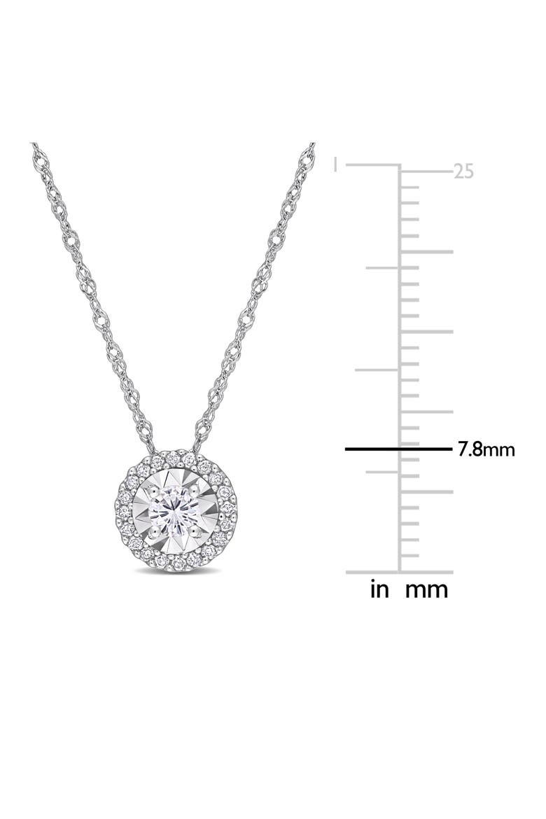 Diamond Halo Pendant Necklace - 0.25ct., Alternate, color, SILVER/ CLEAR