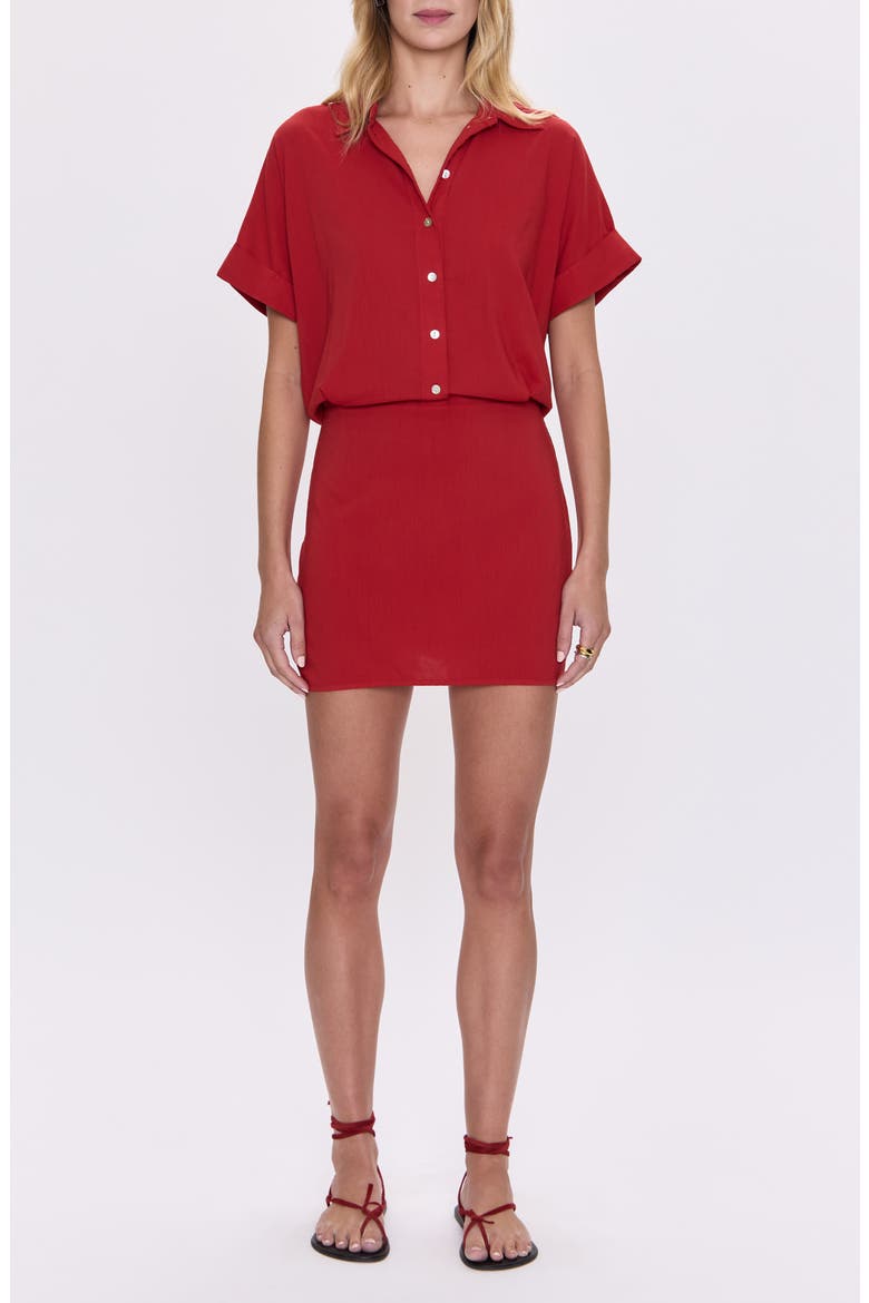 Blythe Stretch Cotton Mini Shirtdress, Main, color, SAMBA