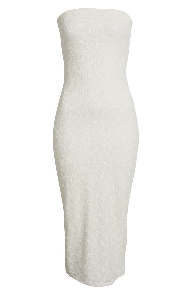 BP. Floral Lace Body-Con Midi Dress, Alternate, color, Ivory