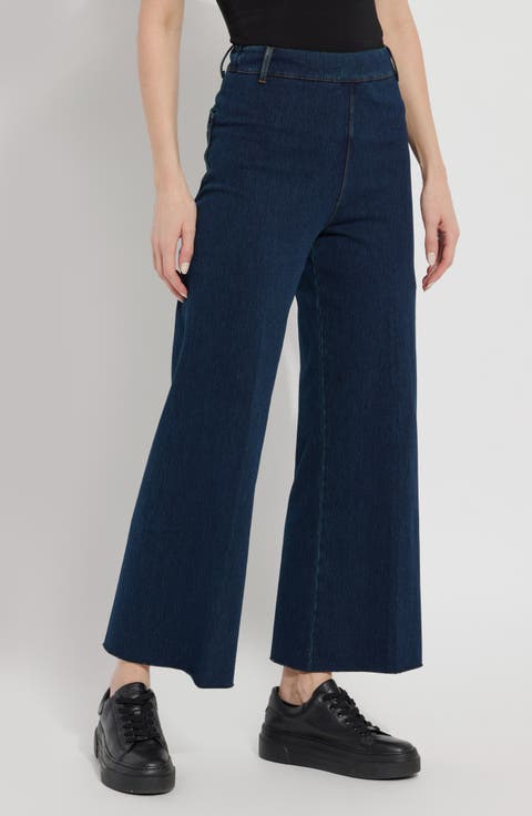 'Lyssentials Erin High Waist Ankle Wide Leg Denim Jeans