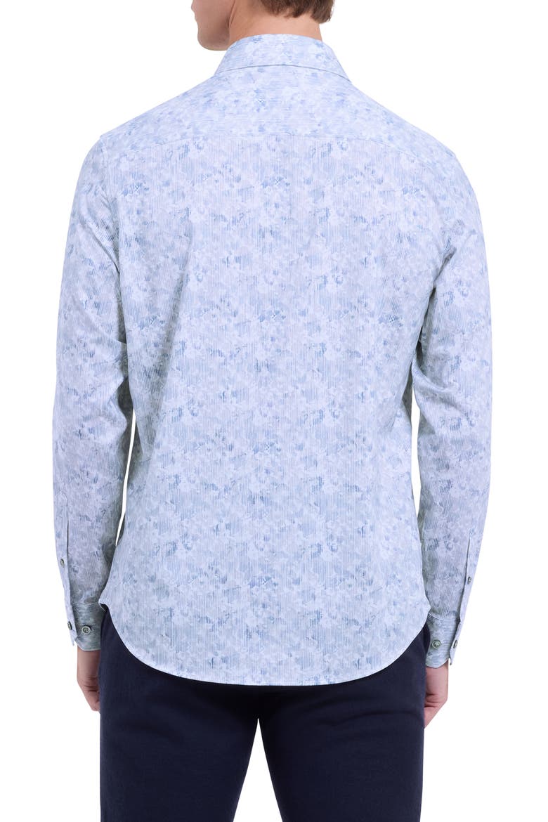 James OoohCotton® Abstract Print Button-Up Shirt, Alternate, color, PLATINUM